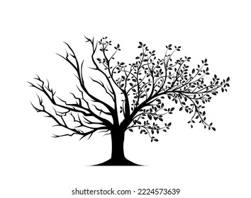 Ilustración vectorial aislada de la silueta de árbol