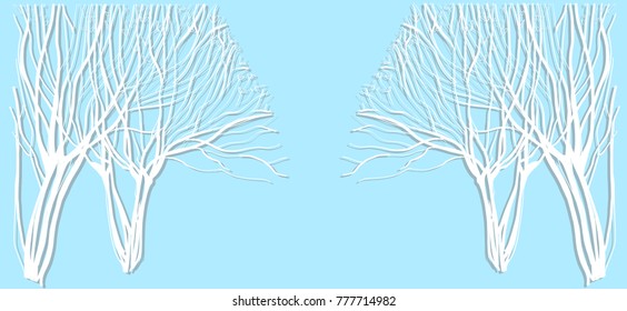 Tree silhouette isolated , vector illustration hand drawn. 