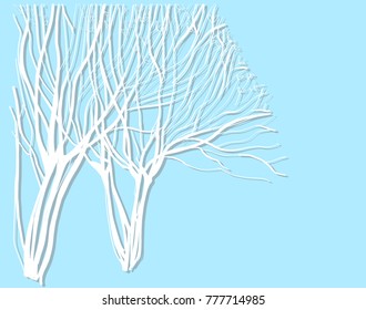 Tree silhouette isolated , vector illustration hand drawn. 