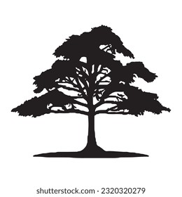 Tree silhouette isolated vector template 5