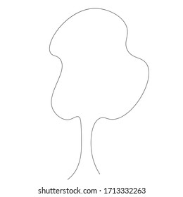 Tree Silhouette Line Drawing Vector Illustration Stock Vector (Royalty ...