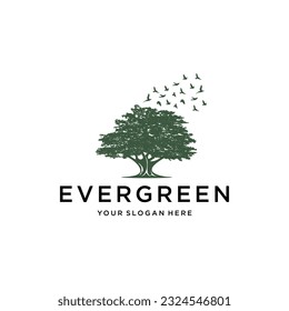 Tree Silhouette Logo Design Vector