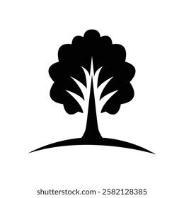 Tree silhouette logo on white background