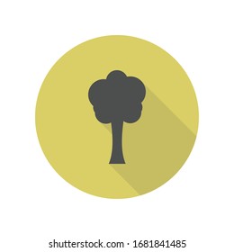 tree silhouette long shadow icon. Simple glyph, flat vector of WEB icons for ui and ux, website or mobile application
