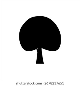 Silueta de árbol en estilo plano minimalista. Iconos aislados negros del árbol en el fondo blanco para el diseño del eco, la decoración, el Anuncio, el logotipo o la impresión.
