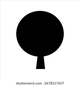 Tree silhouette in minimalistic flat style. Black isolated tree icons on white background for eco design, decor, banner, logo or print.