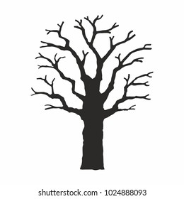 Tree silhouette on white background