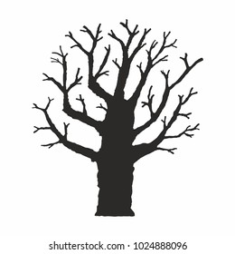 Tree silhouette on white background