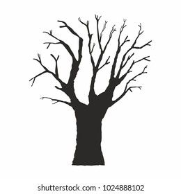 Tree silhouette on white background