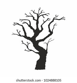 Tree silhouette on white background