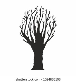 Tree silhouette on white background