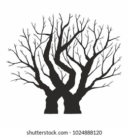 Tree silhouette on white background