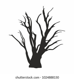 Tree silhouette on white background
