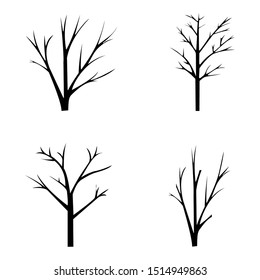 Tree silhouette on a white background. Vector illustration