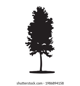 tree silhouette on white background