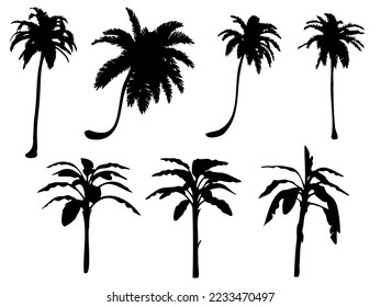 Silueta de árbol sobre fondo blanco. Ilustración vectorial.