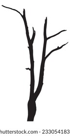 Tree silhouette on white background vector illustration