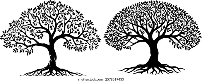 Tree silhouette on white background vector image