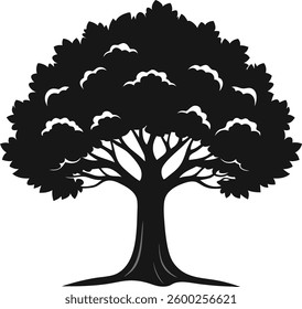 Tree silhouette on white background