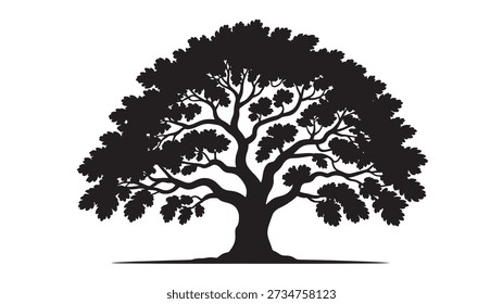 Silueta árbol sobre fondo