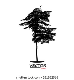 tree silhouette on white background