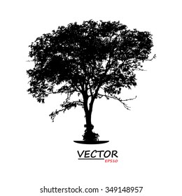 tree silhouette on white background
