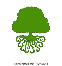 Tree silhouette on a white background