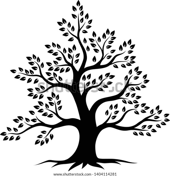 Tree Silhouette On White Background Stock Vector (Royalty Free ...