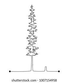 tree silhouette pine - line design logo vector isolated