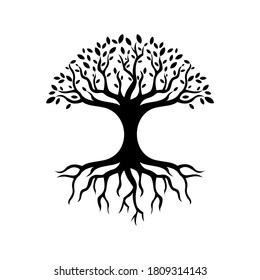 Tree Silhouette Root Vector Design Illustration Stock Vector (Royalty ...