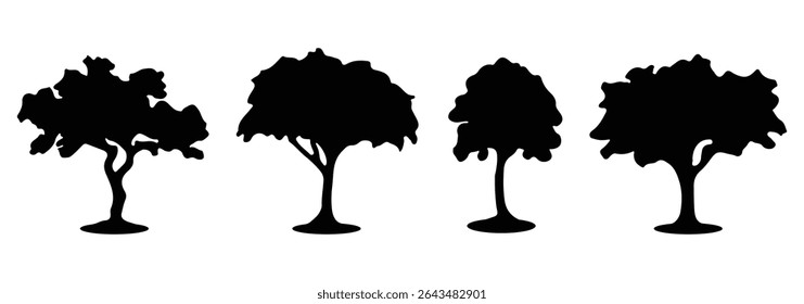  tree silhouette. set of  tree silhouette.