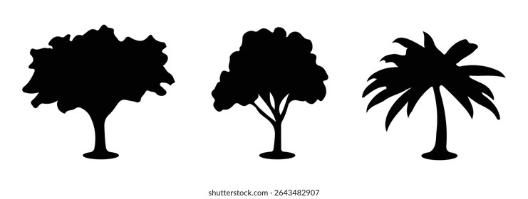  tree silhouette. set of  tree silhouette.
