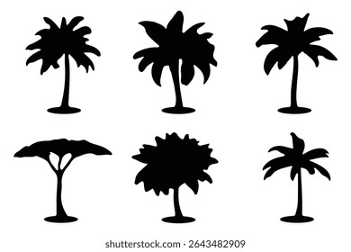  tree silhouette. set of  tree silhouette.