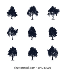 Tree Silhouette Set Vector