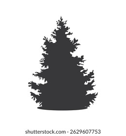 Silhueta de árvore. Spruce. Elemento de design. Ilustração vetorial original em estilo vintage. Desenhado à mão, não com IA