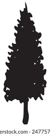 A tree in silhouette style and vector format.