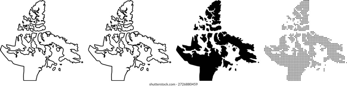 Variantes de la silueta del árbol en blanco y negro