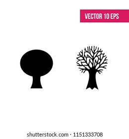 Tree silhouette vector. Abstract icon