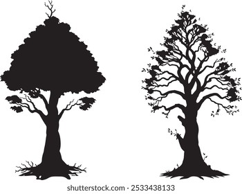  Tree Silhouette Vector Art Icons.
.tree flat icon for apps and websites. Vector of tree, silhouette icons on white background. silhouette set of oak tree
