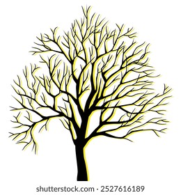 Ilustración de Arte vectorial de silueta de árbol.