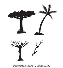 tree silhouette vector art illustration