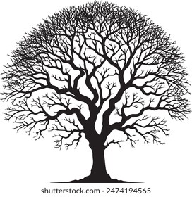 A Tree silhouette vector art with white background