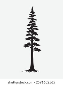 Tree silhouette vector art with white background .