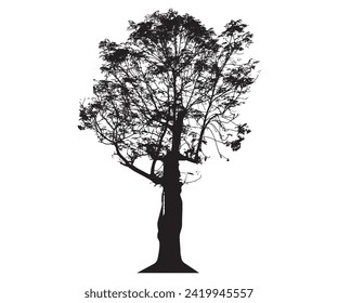 Dibujo vectorial de silueta de árbol Conceptos Elementos de diseño