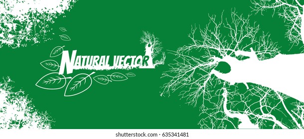 tree silhouette vector for background.