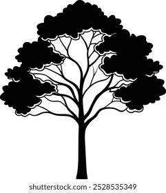 Projeto de plano de fundo do vetor da silhueta da árvore 
