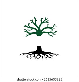 Tree Silhouette Vector – Black Tree Outline Illustration on White Background

