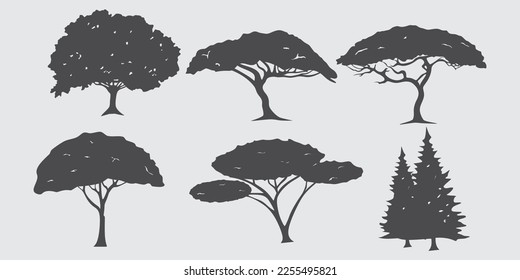 Baumsilhouette. Vektorelement für Naturthemengrafik.