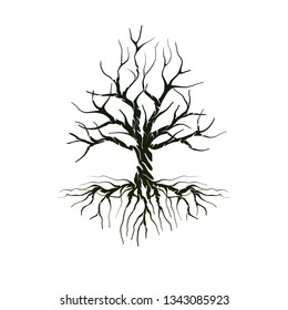 tree silhouette vector, hand drawn for dead tree