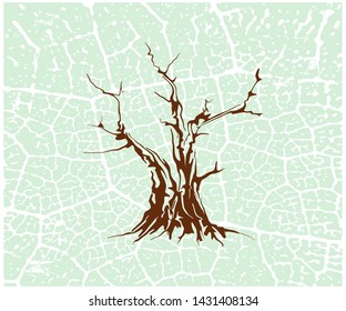 tree silhouette vector, hand drawn for dead tree